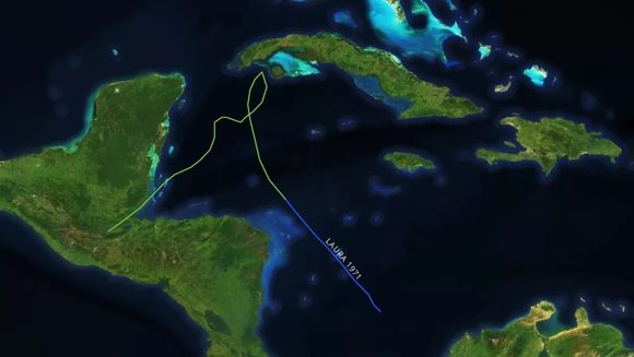 Trayectoria de Laura, la última tormenta de la temporada ciclónica de 1971/NOAA.