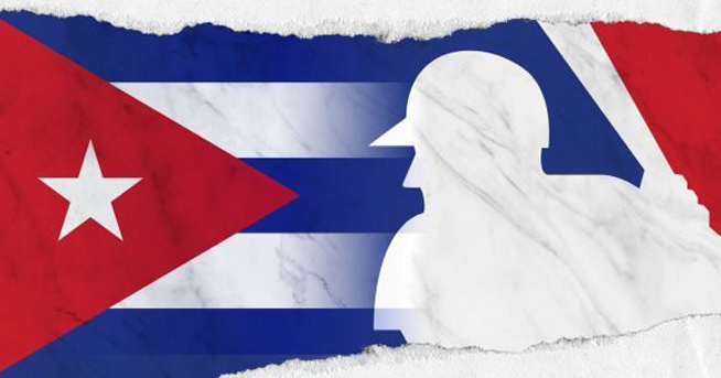 Imagen alegórica a la presencia de peloteros cubanos en ligas internacionales de béisbol.