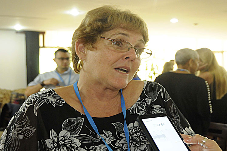 presidenta del Comité Organizador del X Congreso Nacional de Alergología, Cuba Alergia 2019, Mirta Álvarez,