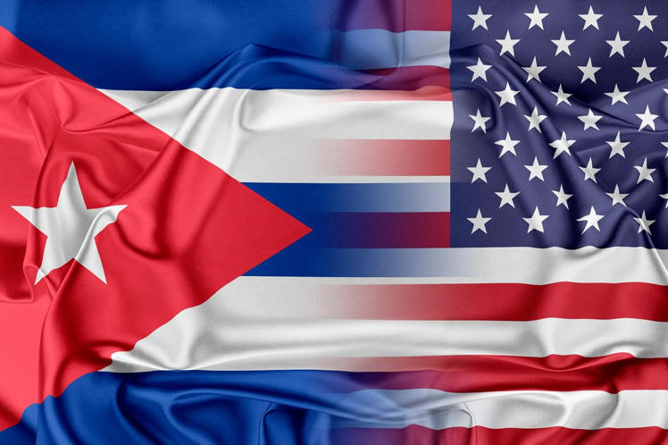 Banderas de Cuba y Estados Unidos