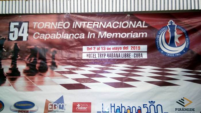 Banner de la edición 54 del torneo internacional de ajedrez José Raúl Capablanca