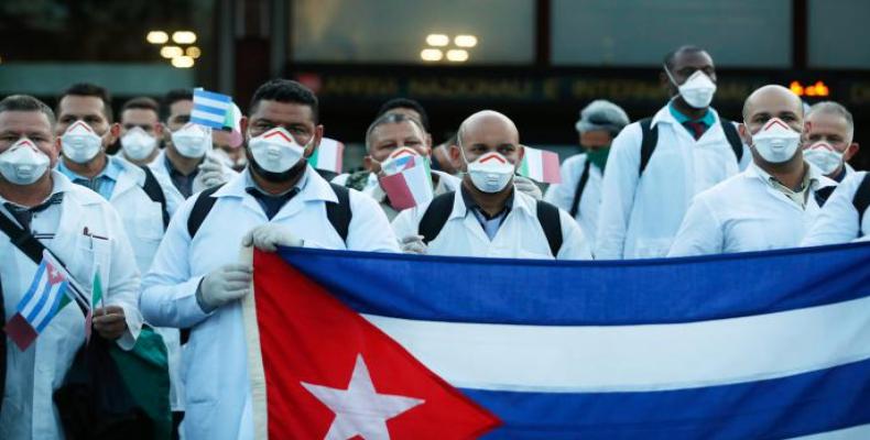 Brigada médica cubana en la región de Lombardía