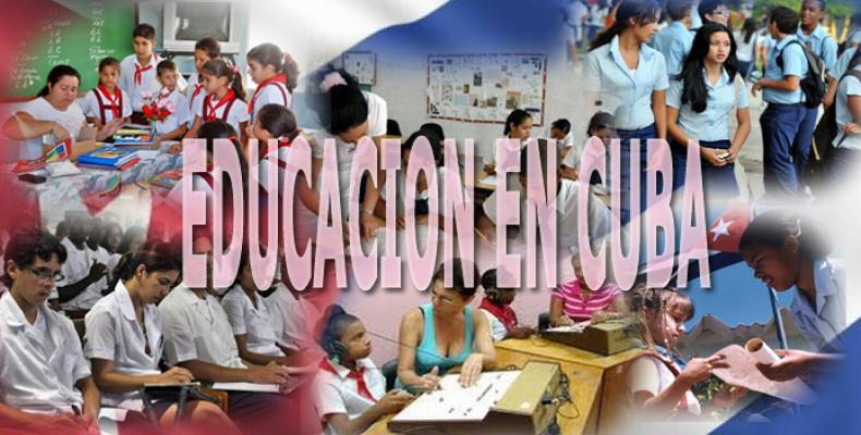 Banner alegórico a la Educación en Cuba