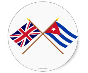 banderas de Cuba y Reino Unido