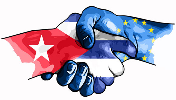 Imagen alegórica a las relaciones de Cuba y Unión Europea