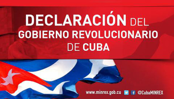 Declaración del Gobierno Revolucionario. Foto: Minrex.