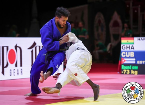 Magdiel Estrada fue el cubano de mayor nivel hoy, pero no pudo avanzar más allá de su primer combate. Foto: IJF.