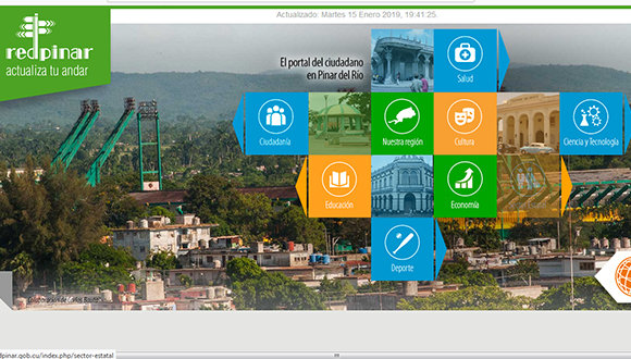 Captura de pantalla del Portal del Ciudadano de Pinar del Río.