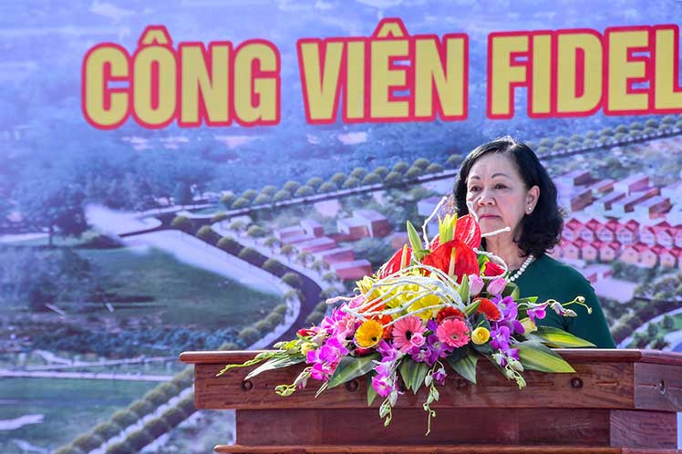 Truong Thi Mai, miembro del Buró Político del Partido Comunista de Vietnam y presidenta de la Asociación de Amistad Vietnam-Cuba