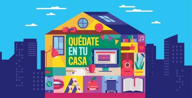 Banner alegórico a la campaña Quédate en casa