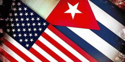 Banderas de Cuba y Estados Unidos