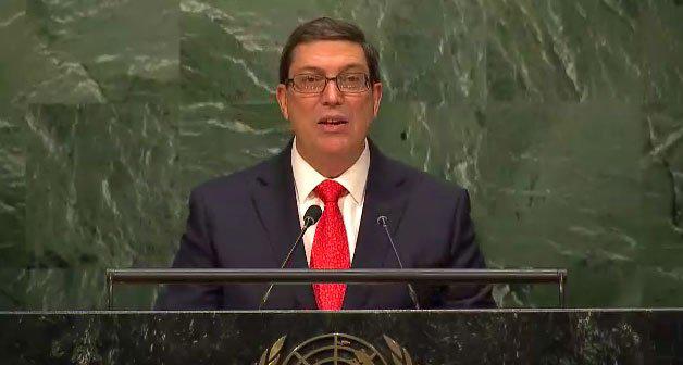 Canciller cubano, Bruno Rodríguez, presenta el proyecto de resolución contra el bloqueo en la ONU.