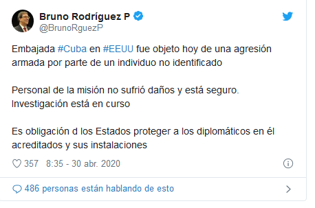 Canciller cubano: “Es obligación de los Estados proteger a los diplomáticos en él acreditados”