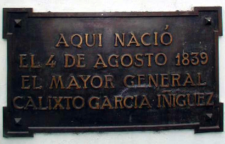 Tarja que especifica lugar de nacimiento de Calixto García