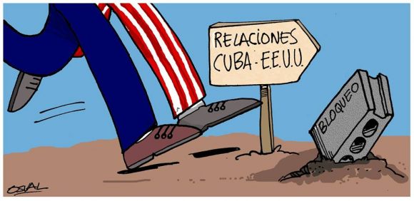 Imagen alegórica al bloqueo contra Cuba