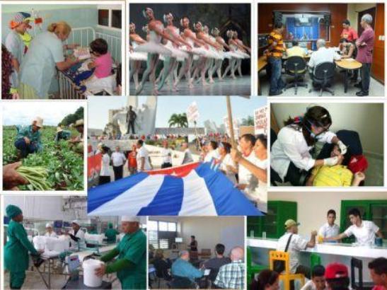 Collage de imágenes asociadas a los logros de Cuba