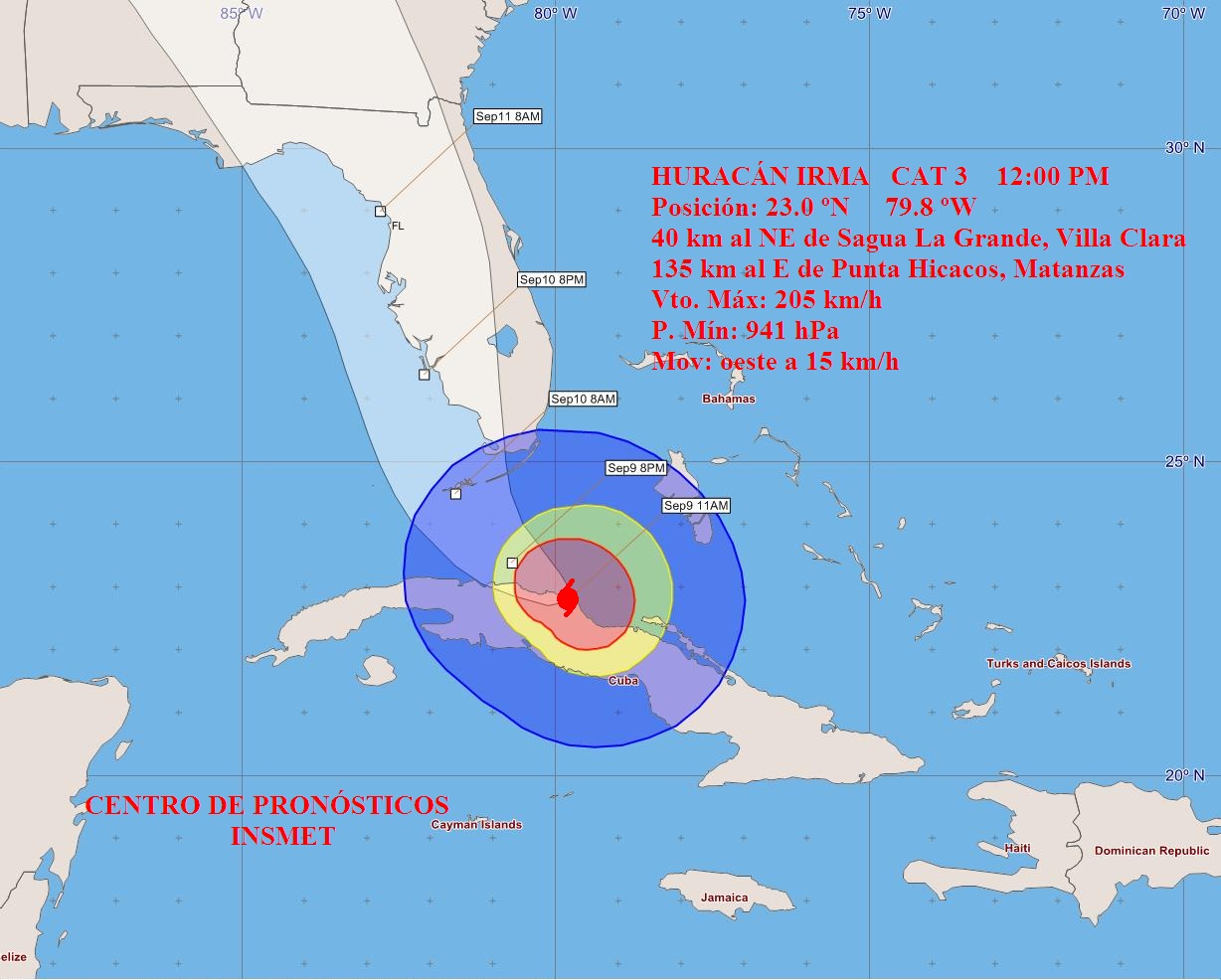 Trayectoria del Huracán Irma 
