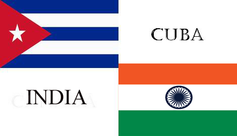 Banderas de Cuba e India