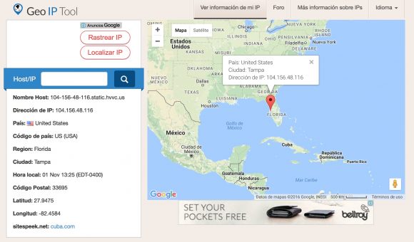 El dominio Cuba.com fue creado el 20 de febrero de 1995, está registrada en EEUU y actualmente promociona viajes a Cuba.