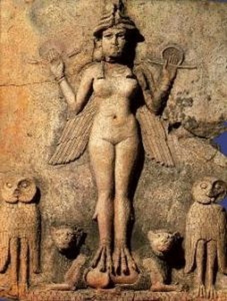 Innana, diosa del amor en la mitología sumeria, se la identifica con la diosa griega Afrodita.