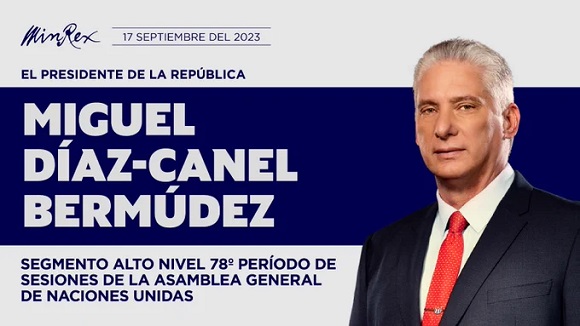 Miguel Díaz-Canel  participa como presidente del G-77 en sesiones de alto nivel en la ONU