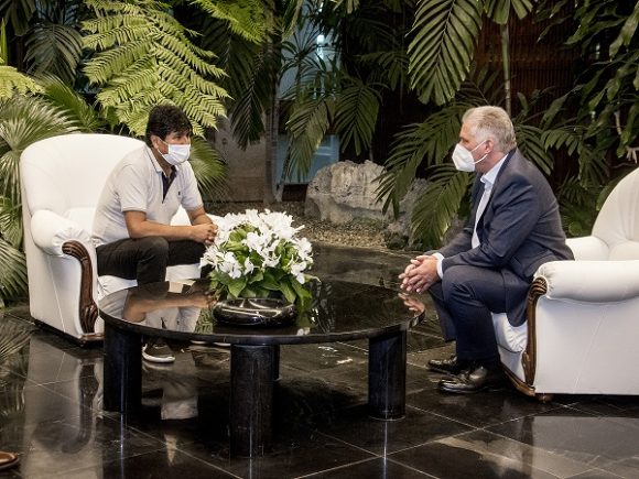Presidente cubano recibió a Evo Morales Ayma
