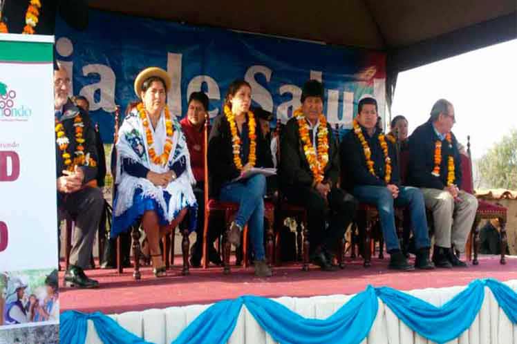  Evo Morales  en la  Feria de Salud 