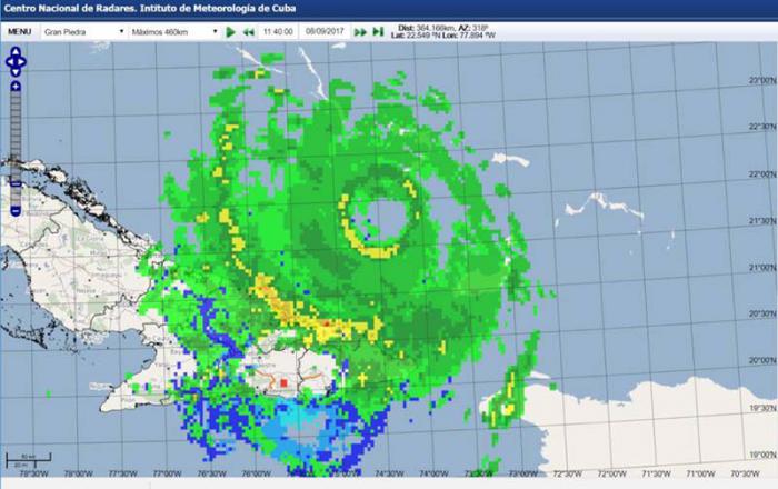 Así mostraba al huracán Irma el rada de La Gran Piedra en Santiago de Cuba.