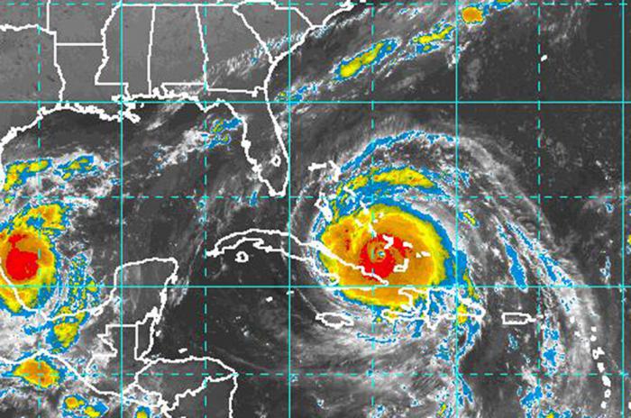 Mapa del satélite del huracán Irma