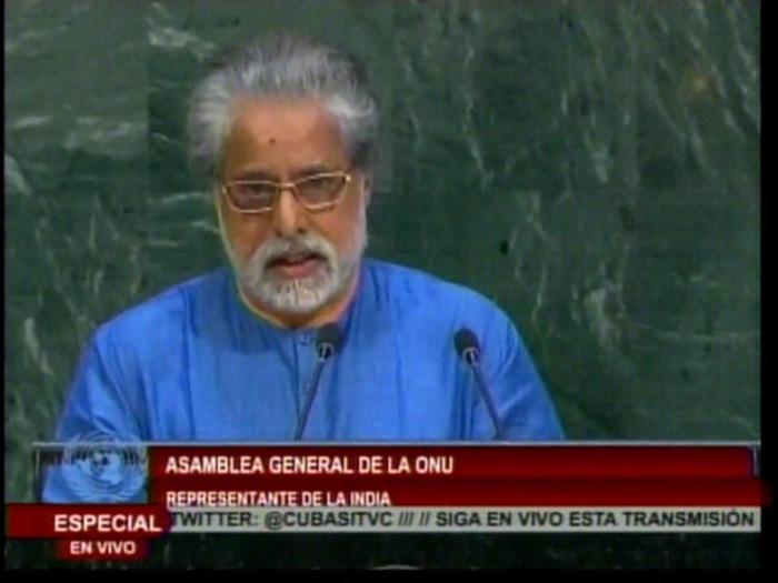Representante de la India expresó que su país se adhiere a las declaraciones expresadas por Venezuela en nombre del MNOAL. «El bloqueo daña a Cuba», apuntó.