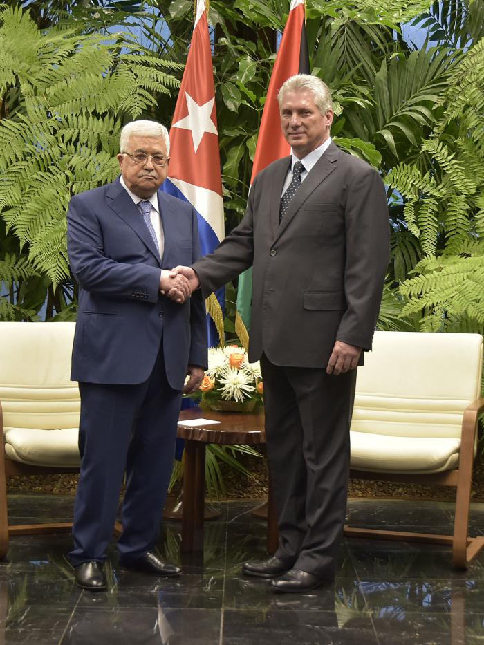 Díaz-Canel  y el Presidente del Estado de Palestina