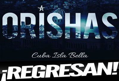 Cartel alegórico al grupo Orishas