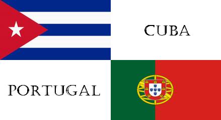 banderas de Cuba y Portugal