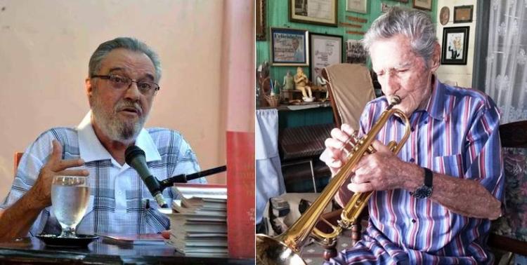 Musicólogo e investigador Jesús Gómez Cairo, y el trompetista Marcos Antonio Urbay.