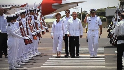 Raúl Castro en Cartagena de Indias, Colombia, por acuerdos de paz 