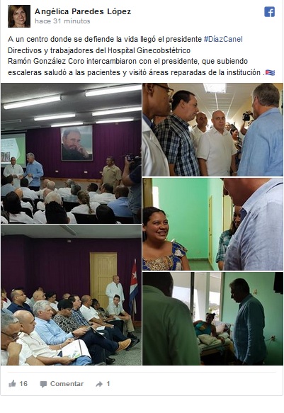 presidente #DíazCanel Directivos y trabajadores del Hospital Ginecobstétrico Ramón González Coro