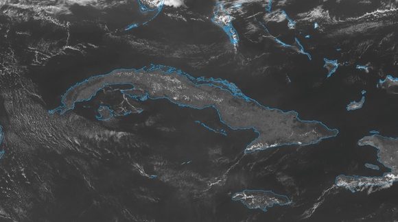 Imagen del satélite GOES-16, 11 abril 2020, 2:11 p. m.