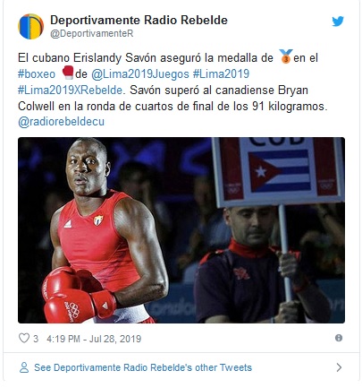 El cubano Erislandy Savón aseguró la medalla de