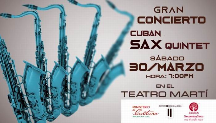 Cartel del concierto de Beatriz Márquez junto a Cuban Sax Quintet