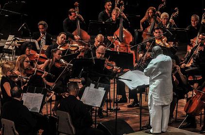 Orquesta Sinfónica Nacional durante la Gala Inagural Fórum Internacional de Música Cubadisco Primera Linea 2018, en la Sala Avellaneda del Teatro Nacional