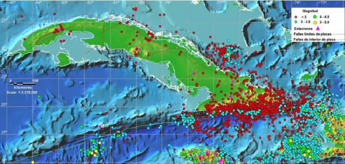 Comportamiento en cada una de las zonas de seguimiento de la sismicidad Foto: CENAIS