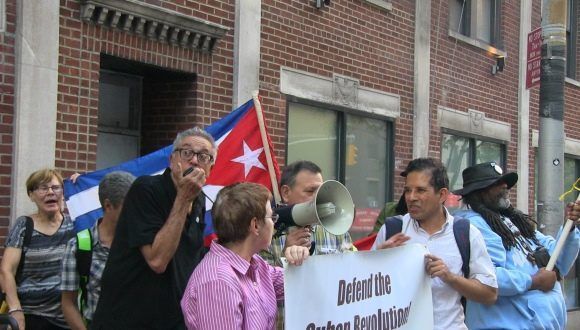 Organizaciones solidarias con Cuba se manifiestan en la ciudad de Nueva York