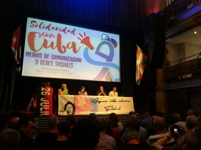 XIV Encuentro Estatal de Solidaridad con Cuba, que sesiona en esta ciudad de la norteña región española del País Vasco