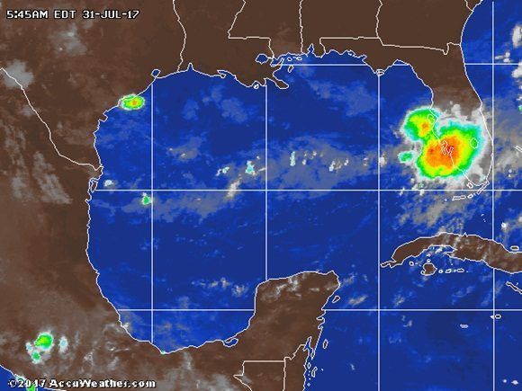 Mapa del satélite de la tormenta tropical Emily