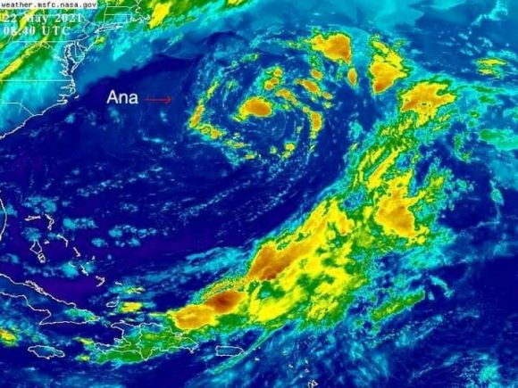 Imagen satelital tormenta subtropical Ana.