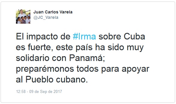 Mensaje de Juan Carlos Varela