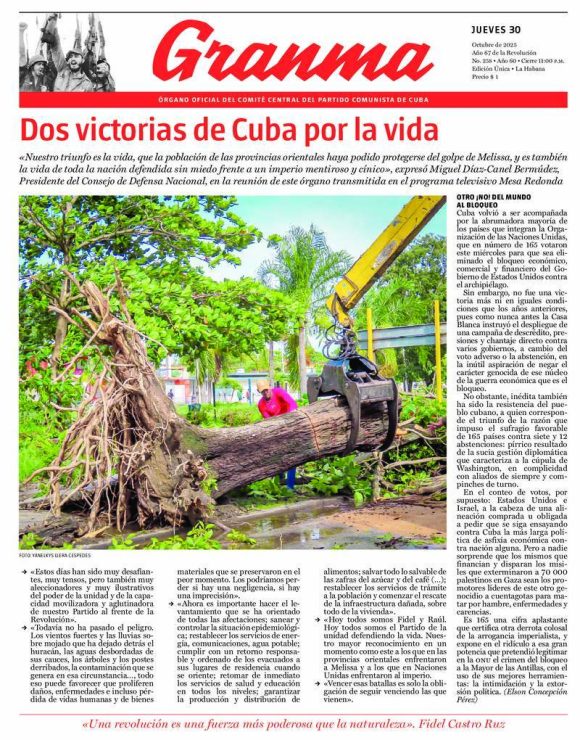 Periódico Granma, jueves 30 de octubre de 2025 Periódico Granma, jueves 30 de octubre de 2025